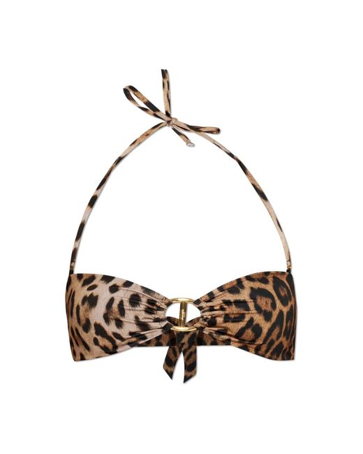 Moschino Badmode ,Bruin ,Bikinitop in het Metallic