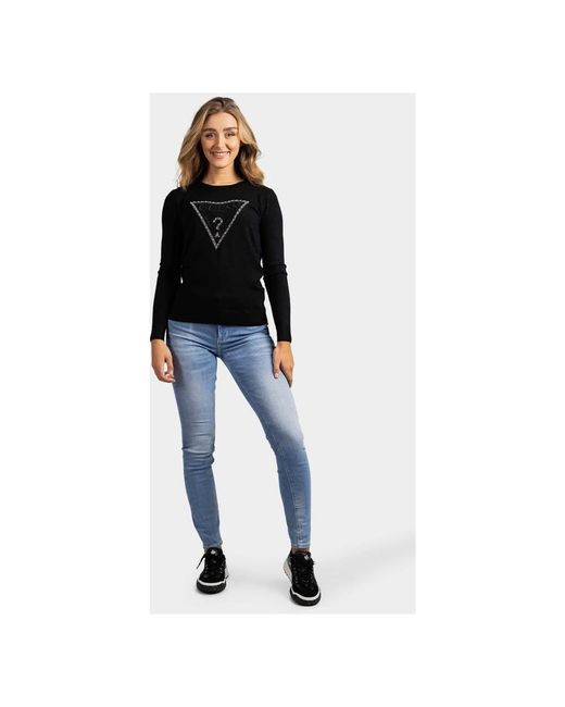 Guess Black Round-Neck Knitwear