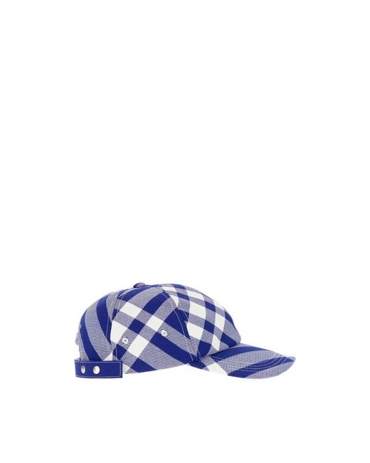 Burberry Baseballpet Met Ruitpatroon in het Blue