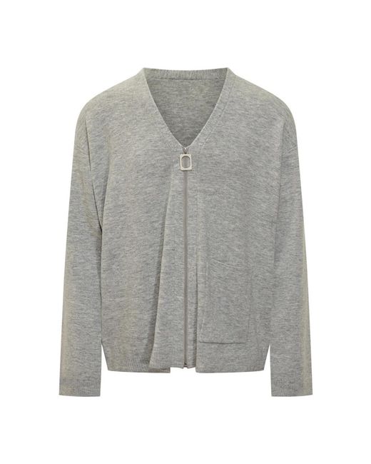 J.W. Anderson Truien & Vesten ,Grijs ,Katoen Fitted Zip Up Cardigan in het Gray voor heren