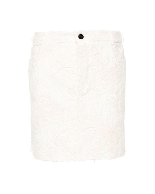 Semicouture White Short Skirts