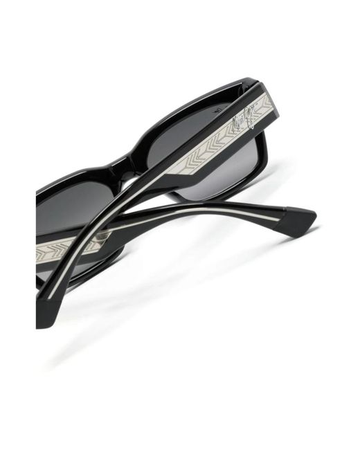 Maui Jim Black Schwarze sonnenbrille mit hellgrauen gläsern