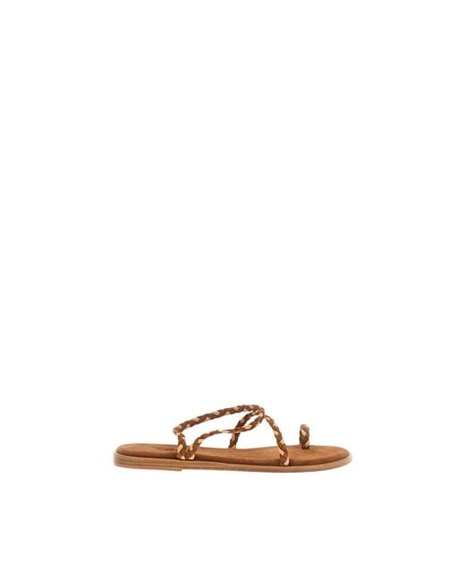 Ancient Greek Sandals Brown Flat Sandals