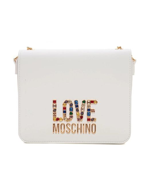 Bolso elegante con cadena Love Moschino de color White