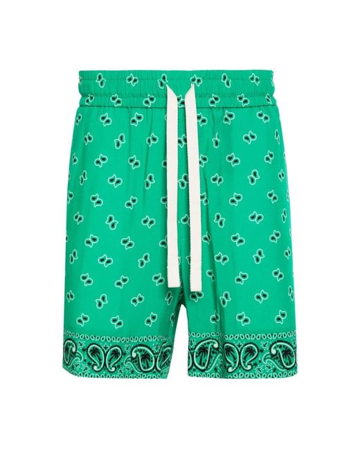 Palm Angels Green Casual Shorts for men