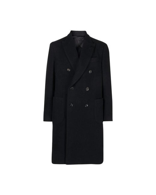 Lardini Black Double-Breasted Coats for men