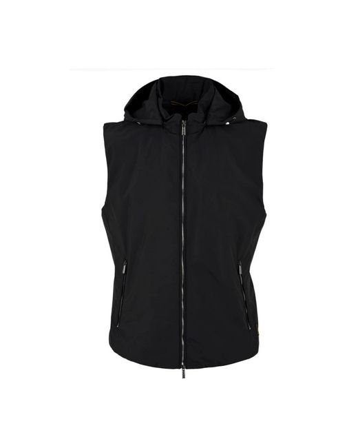 Moorer Jassen ,Blauw ,Blauwe Gewatteerde Gilet Jas Waterdicht in het Black voor heren