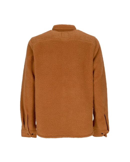 Timberland Jassen ,Bruin ,Polyester Gewatteerd Fleece Overshirt Met Arganolie in het Brown voor heren
