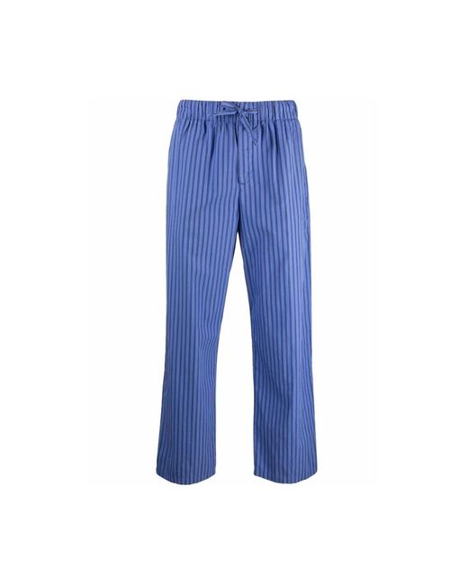 Pantaloni a righe verticali blu/neri elasticizzati di Tekla in Blue da Uomo