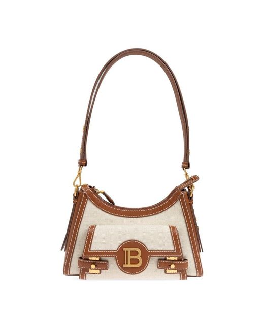 Balmain Brown Schultertasche mit logo