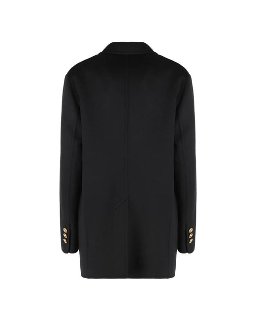 Double-Breasted Coats Versace de color Black