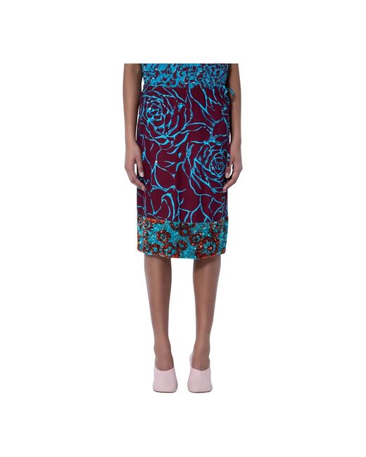 Dries Van Noten Blue Pencil Skirts