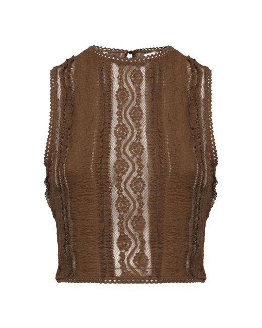 Round-Neck Knitwear Charo Ruiz de color Brown