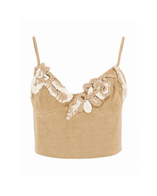Ermanno Scervino Natural Sleeveless Tops