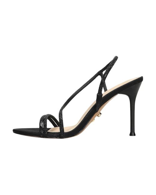 Twentyfourhaitch Black High Heel Sandals