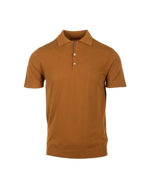 Daniele Fiesoli Brown Polo Shirts for men