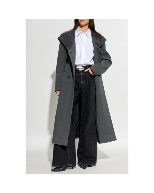 DIESEL Black Double-Breasted Coats