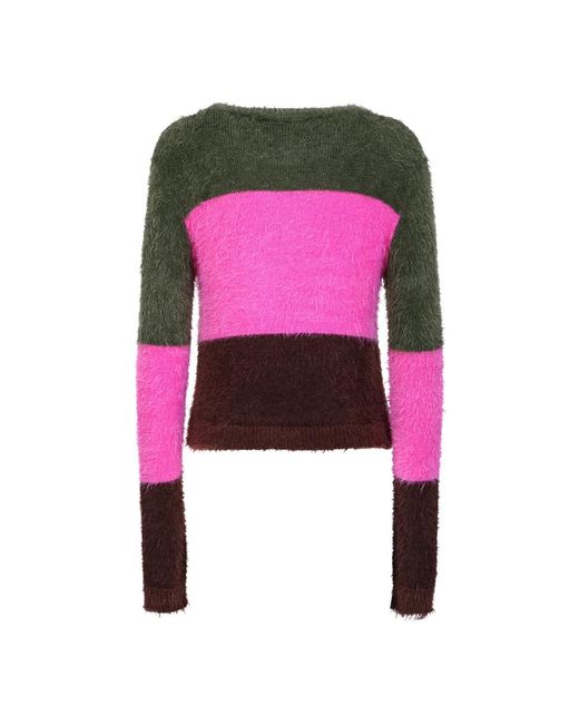 DSquared² Pink Gestreifter Brauner Strickpullover