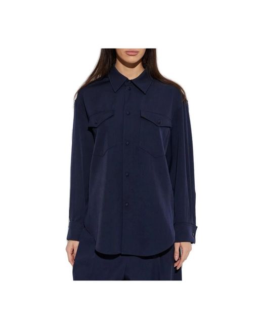 KENZO Overshirt Van Scheerwol in het Blue