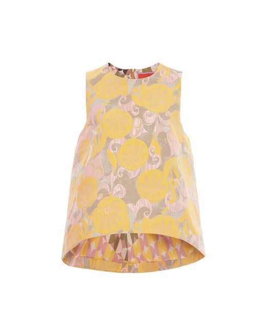 LaDoubleJ Overhemden ,Geel ,Polyester Vintage Charm Blouse in het Yellow