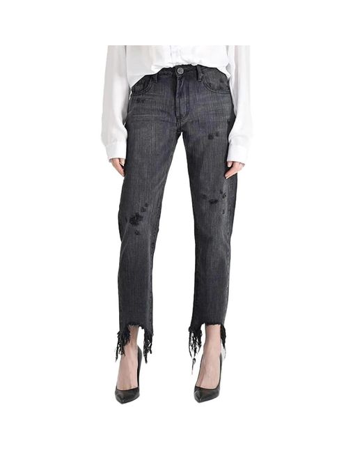 One Teaspoon Blue Schwarze high-waist-denim-jeans