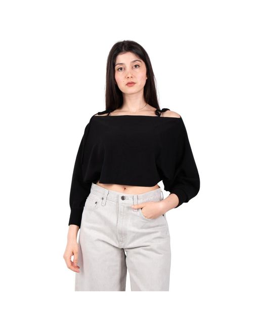 Long Sleeve Tops Roberto Collina de color Black