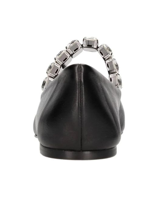 Casadei Black Ballerina Shoes