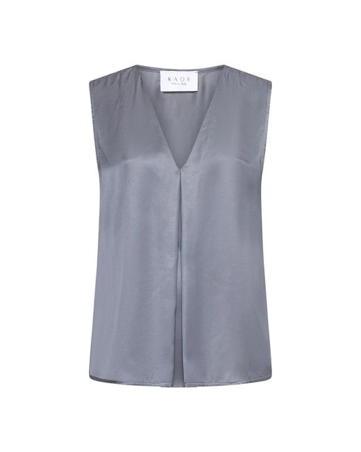 Kaos Sleeveless Tops in het Blue