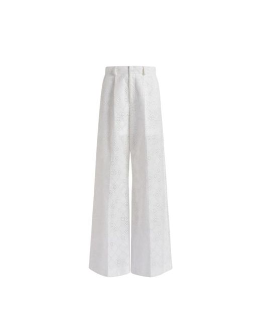 Alberta Ferretti White Wide Trousers