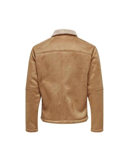 Only & Sons Natural Faux Fur & Shearling Jackets for men