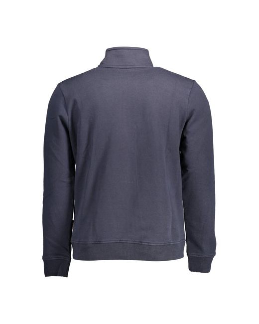 Napapijri Hoodies & Sweatvesten ,Blauw ,Blauwe Sweatshirt Met Lange Mouwen En Rits in het Blue voor heren
