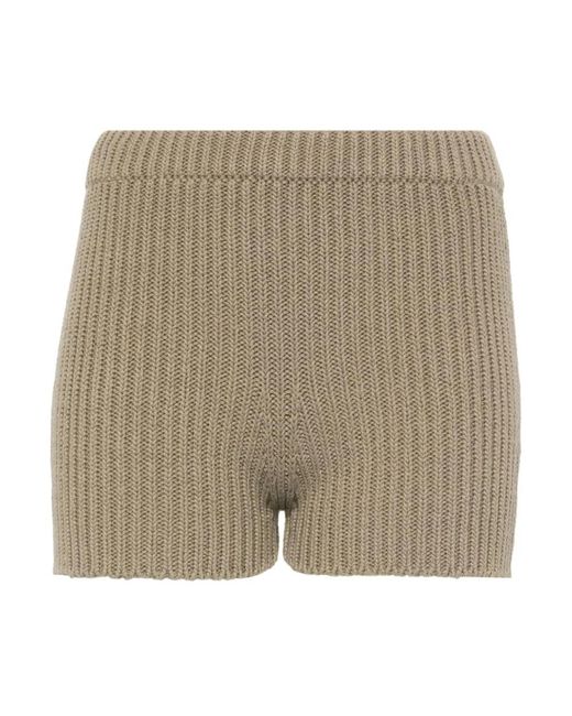 Max Mara Natural Khaki fischerstrick elastische taille shorts