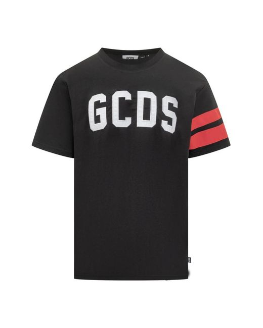 Gcds Tops ,Zwart ,Katoen Logo Regular T-Shirt in het Black voor heren