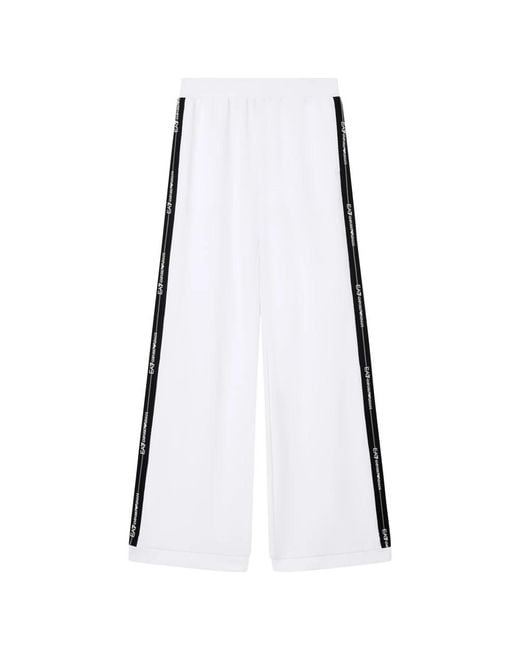 EA7 White Wide Trousers