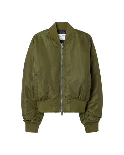 Filippa K Nylon Zip Jacket in het Green