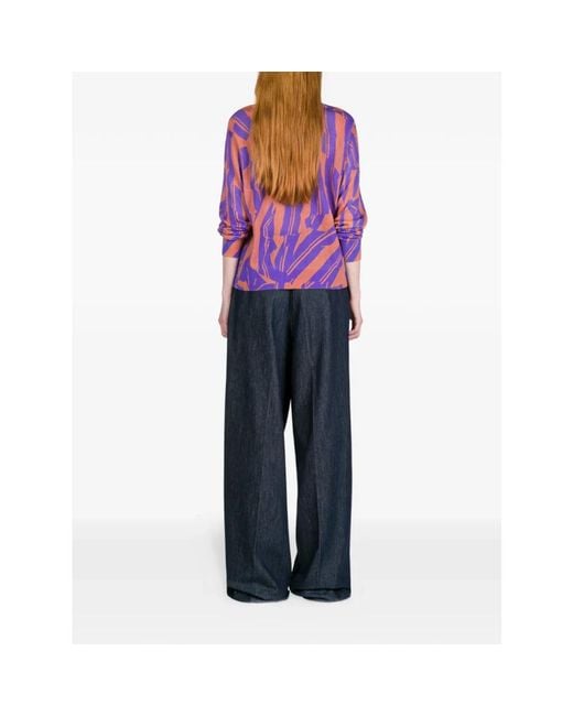 Dries Van Noten Blue Wide Trousers
