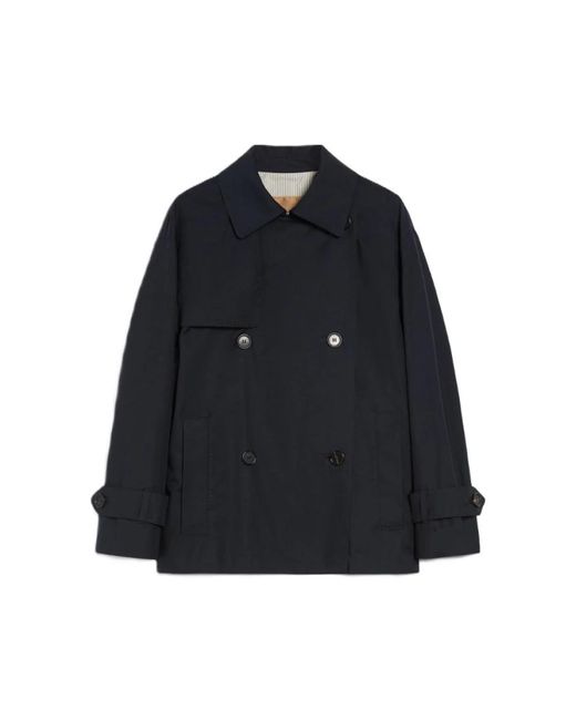 Max Mara Double-Breasted Coats in het Black