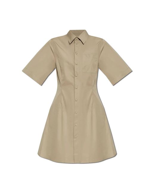 AMI Natural Kurzes hemdblusenkleid