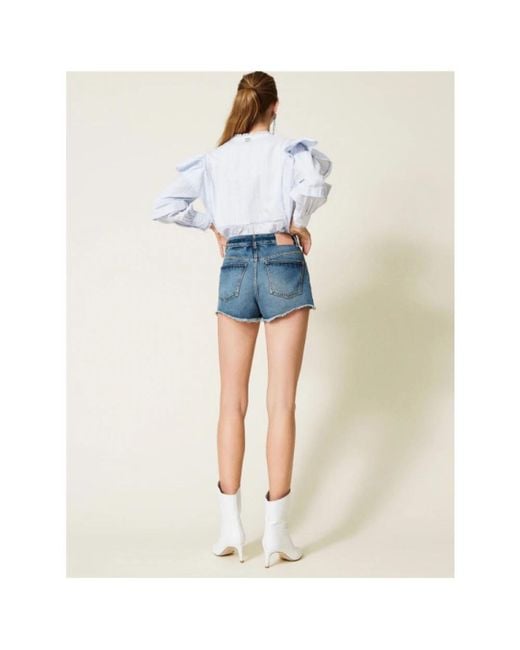 Twinset Blue Denim Shorts