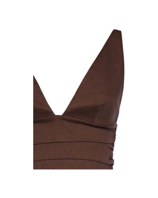 Pinko Brown Sleeveless Tops