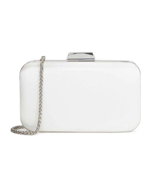 Kazar White Elegante Hochzeits-Clutch-Tasche Mit Silbernen Elementen