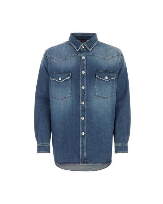 Burberry Blue Denim Shirts for men