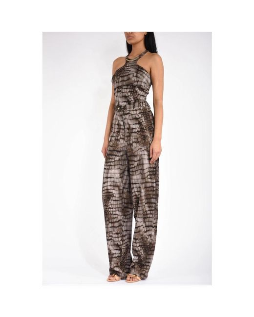 Elisabetta Franchi Brown Jumpsuits