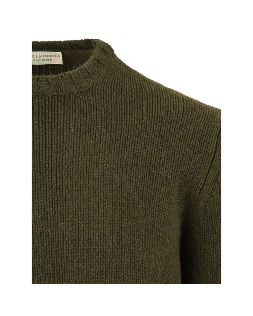 FILIPPO DE LAURENTIIS Green Round-Neck Knitwear