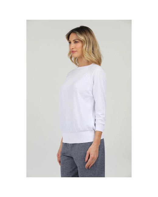 Alpha Studio Ronde Hals Top in het White