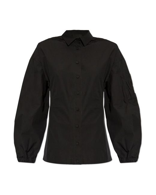 Moncler Overhemden ,Zwart ,Katoen Shirt Met Zak in het Black