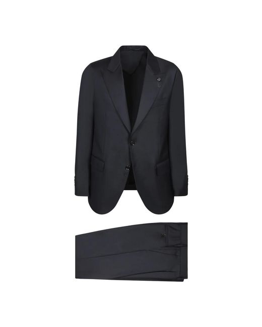 Lardini Kostuums ,Blauw ,Wol Wollen Stoffen Pak Met Dubbel in het Black voor heren