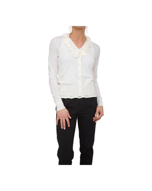 Blugirl Blumarine Truien & Vesten ,Wit ,Wol Witte Breisels in het White