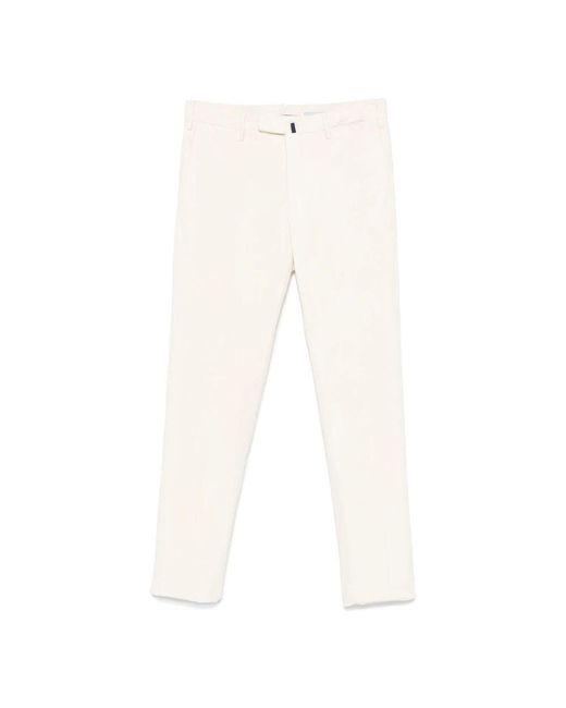 Incotex Weiße cordhose slim fit in White für Herren