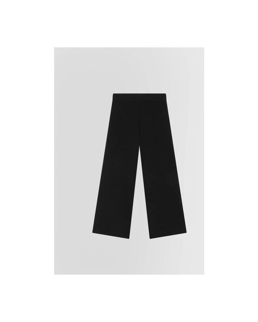 Alpha Studio Black Wide Trousers